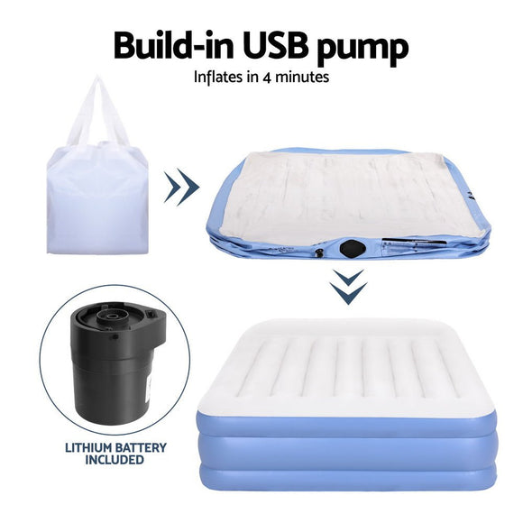 Weisshorn Air Mattress Queen Inflatable Bed 46cm Air bed - RnR Galore