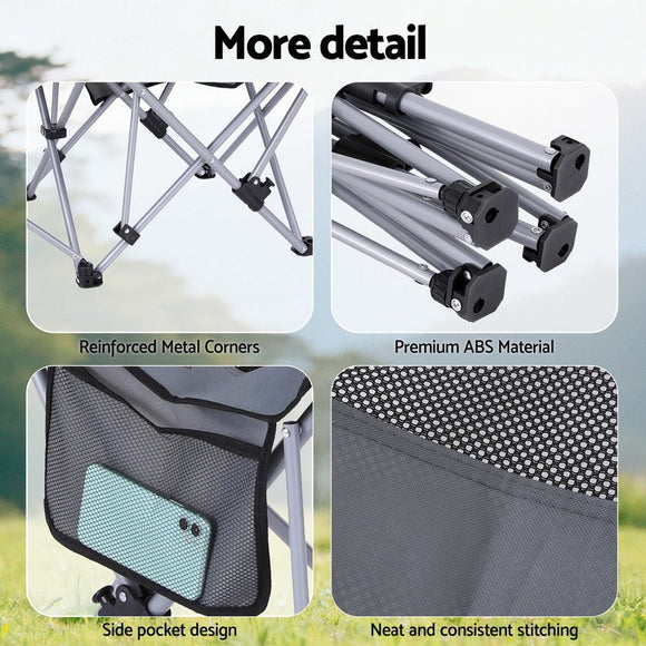 Weisshorn Camping Chair Adjustable Reclining Portable Outdoor Folding Chair Grey - RnR Galore