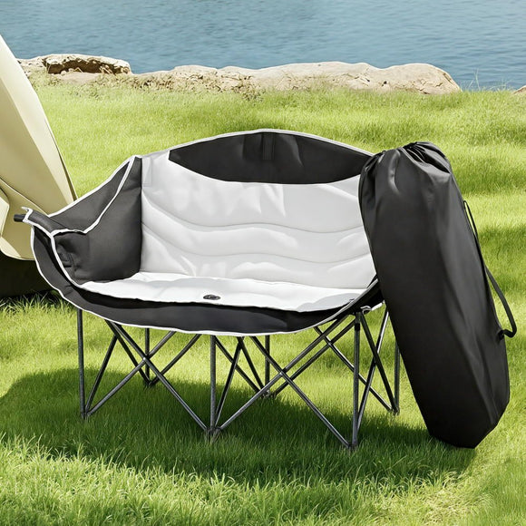 Weisshorn Camping Chair Double Folding Moon Chair Portable Seat 240KG - RnR Galore