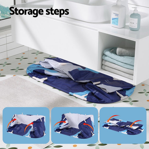 Weisshorn Foldable Bathtub PVC Spa Bucket Inflatable Cushion 134x65cm Navy Blue - RnR Galore