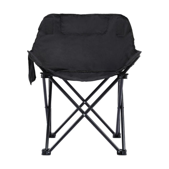 Weisshorn Folding Camping Moon Chair Portable Seat Weight Capacity 120KG Black - RnR Galore