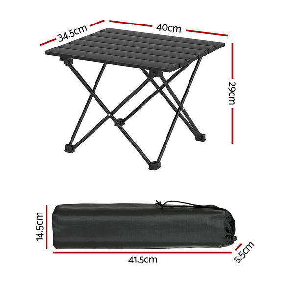 Weisshorn Folding Camping Table 40CM Roll Up Outdoor Picnic BBQ Aluminium Desk - RnR Galore