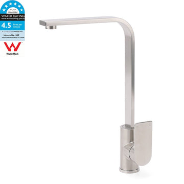 WELS Brushed Nickel Square Kitchen Sink Laundry Mixer 360º Swivel Faucet Tapware - RnR Galore