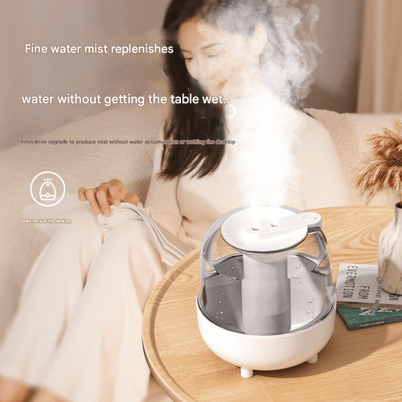 White 3.5L Smart Cool Mist Humidifier with Dual Nozzle & Digital Display - Ultra - Quiet Air Purifier for Bedroom and Office - RnR Galore