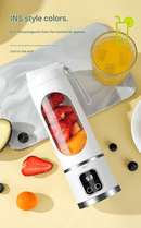White 7.4V Portable Blender Smoothie Maker 450ml Wireless Rechargeable Juicer Cup with 12 - Blade Stainless Steel Cutter, LED Digital Display, USB Charging Personal Blender for Travel Gym Office Home - RnR Galore