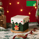 White and Green Luxe Plush Christmas Gift Box - Decorative Holiday Treat Box with Snowy Trim - RnR Galore