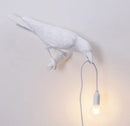 White Bird Left Wall Lamp Nordic Resin Bird Wall Lamp - Creative Animal Bedside Decorative USB Night Light, Stylish Bird Perched Lamp for Bedroom and Living Room - RnR Galore