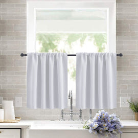 White Blackout Short Curtains 2 pieces 132x46cm - RnR Galore
