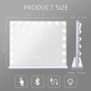 White Bluetooth Hollywood Mirror Rectangle Vanity Wall Light - RnR Galore