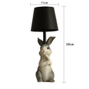 White Bunny White Lampshade Adorable Rabbit Resin Table Lamp - 3 - Color LED, USB Rechargeable, Touch Dimming - RnR Galore
