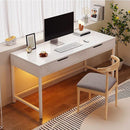 White Computer Desk – Modern PC Laptop Table for Gaming, Home Office, or Study Space Furniture - RnR Galore