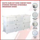White Cube DIY Shoe Cabinet Rack Storage Portable Stackable Organiser Stand - RnR Galore