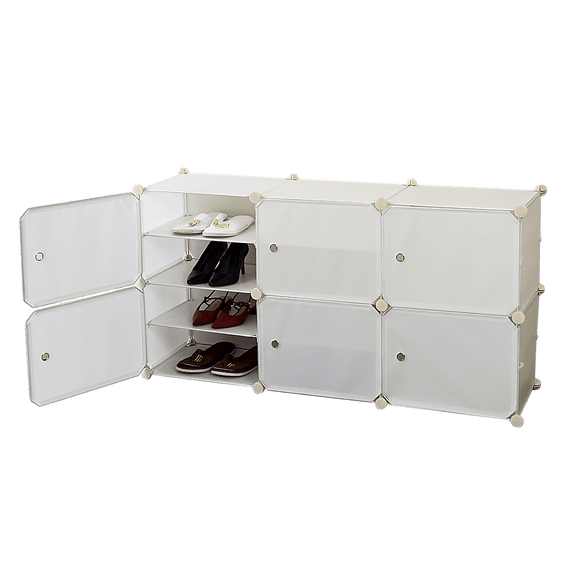 White Cube DIY Shoe Cabinet Rack Storage Portable Stackable Organiser Stand - RnR Galore