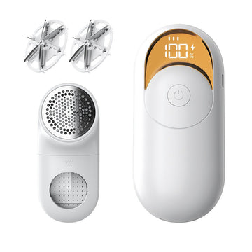 White Digital Display Electric Lint Remover - 3 - Speed USB Rechargeable Fabric Shaverc - RnR Galore