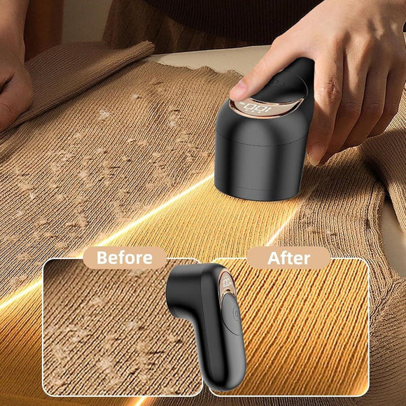White Digital Display Electric Lint Remover - 3 - Speed USB Rechargeable Fabric Shaverc - RnR Galore