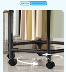 White double layer 360° Rotating Portable Garment Rack - Heavy Duty Rolling Clothes Stand with Wheels for Bedroom & Laundry - RnR Galore