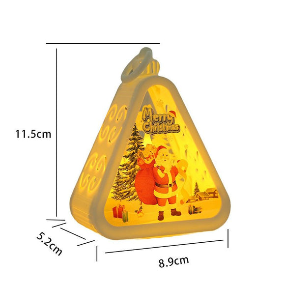 White Elk Charming Christmas Scene Mini Lanterns (Set of 3) - Battery Operated LED Lights for a Cozy Holiday Glow - RnR Galore