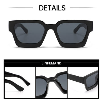 White frame with gray tiles Classic Square Frame Sunglasses - Unisex UV400 Protection, Lightweight & Face - Slimming Design - High Definition Vision Eyewear - RnR Galore