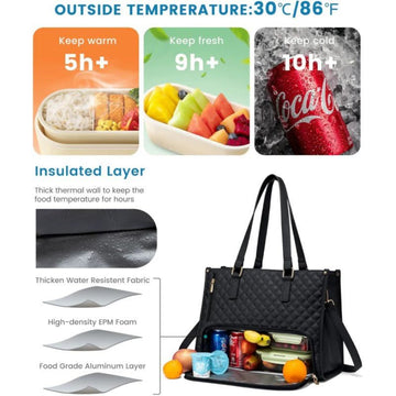 White Insulated Lunch Bag and Laptop Cooler - Perfect for Keeping Food Fresh - RnR Galore