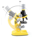 White Kids Biological Microscope Kit 100x 400x 1200x LED Magnification STEM Science Toy for School Students with Sample Slides - RnR Galore