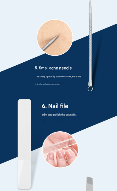 White Mini Suitcase Manicure Set - 8 - Piece Portable Grooming & Nail Care Travel Kit - RnR Galore