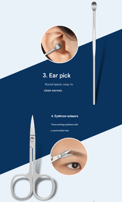 White Mini Suitcase Manicure Set - 8 - Piece Portable Grooming & Nail Care Travel Kit - RnR Galore