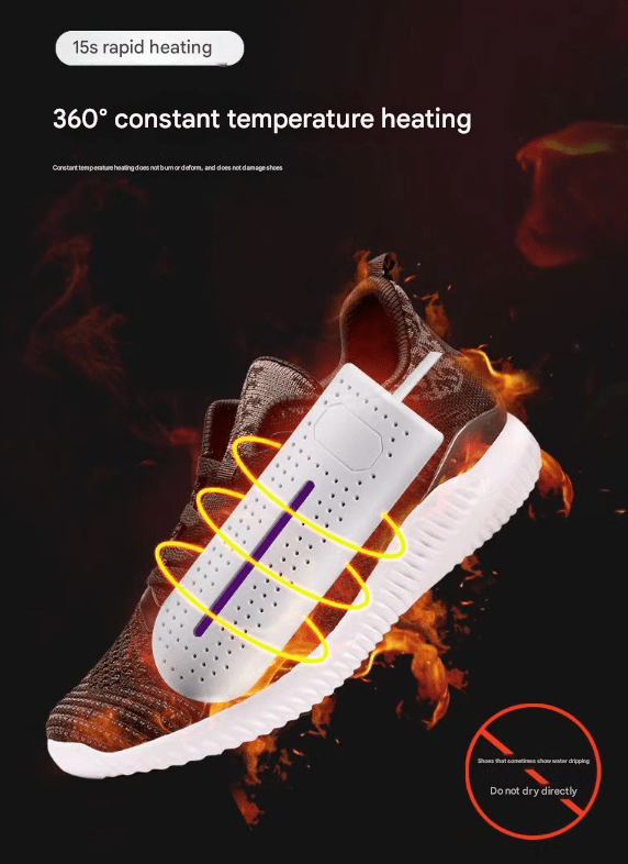 White Portable USB Shoe Dryer & Deodorizer - Constant Temperature Electric Boot Warmer with UV Sanitizer - RnR Galore