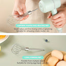 White Wireless charging handheld mixer, 30W with three - speed settings. Dual whisk heads designed for whipping eggs, cream, and batter. Suitable for both kitchen and outdoor use, also an ideal gift. - RnR Galore