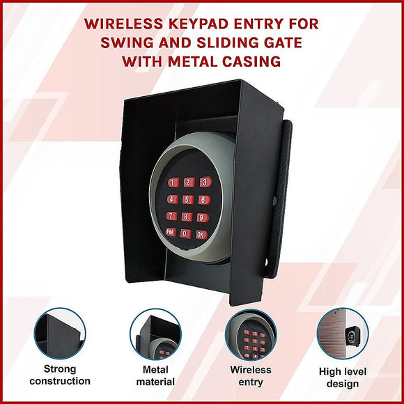 Wireless Keypad Entry For Swing And Sliding Gate with Metal Casing - RnR Galore