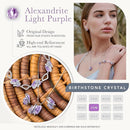Wish Stone Pendant Necklace, Necklaces for Women with Birthstone Crystals, Allergy - Free Jewelry for Women with Gift Box, 22K Rose Gold Plated or Silver - tone Birthstone Necklace for Women - 06 - June Birthstone - Alexandrite Light - RnR Galore