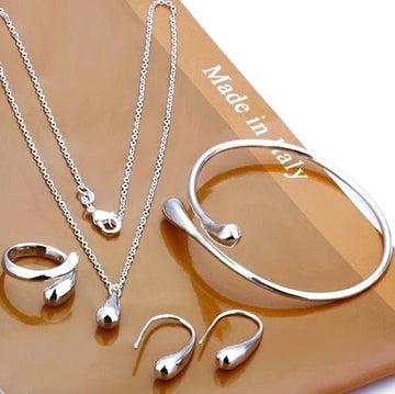 Women's Silver Needle Jewelry Set (4 pcs) - RnR Galore