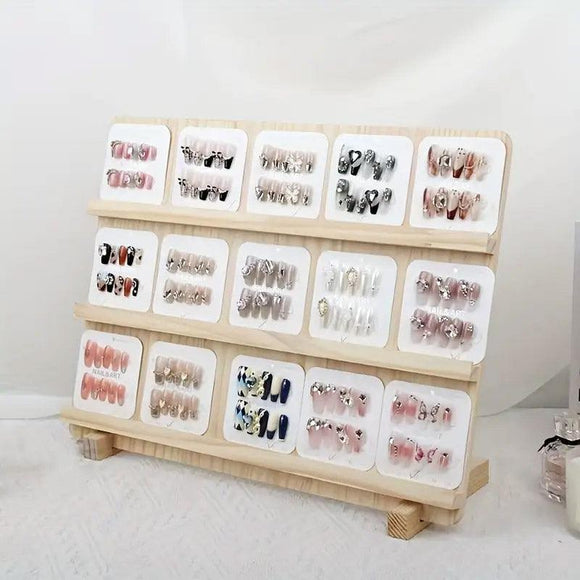 Wooden Earrings Display Rack Multi Tier Jewelry Stand Organizer Earrings Holder - 3 - Tier - RnR Galore
