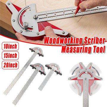 Woodworking Edge Ruler Protractor Angle Measuring Tool Carpenter - 15 inch - RnR Galore
