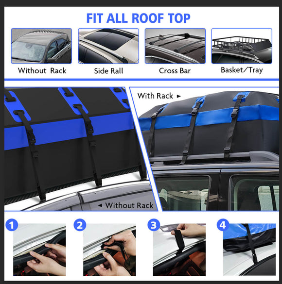 X - BULL Car Roof Cargo Bag Rooftop Cargo Carrier 100% Waterproof Top Luggage Bag for All Vehicles - RnR Galore