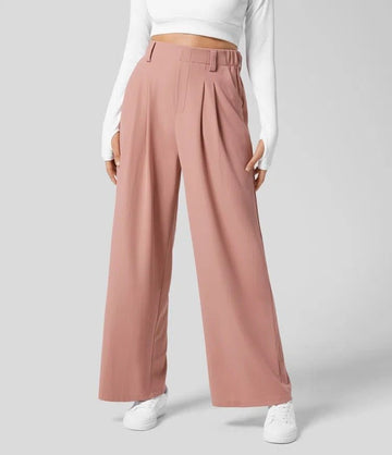 XL Pink Drapey High - Waist Wide - Leg Trousers - Loose Fit Casual Long Pants for Women - RnR Galore