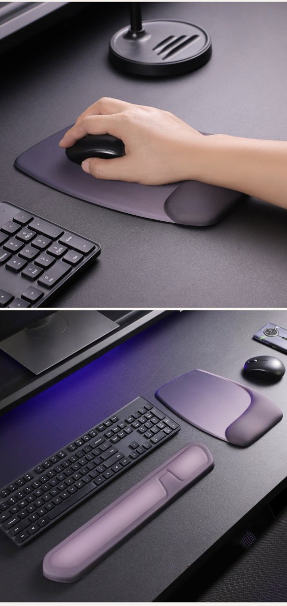Yellow Comfortable Memory Foam Wrist Rest Set – Ergonomic Mouse Pad & Keyboard Hand Support for Office and Home Use - RnR Galore