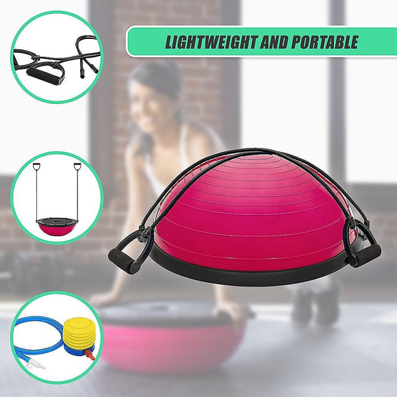 Yoga Balance Trainer Exercise Ball for Arm, Leg, Core Workout with Pump, 2 Resistance Bands - RnR Galore