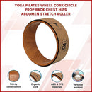 Yoga Pilates Wheel Cork Circle Prop Back Chest Hips Abdomen Stretch Roller - RnR Galore
