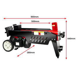 Yukon 7 Ton Electric Log Splitter With Side Protectors Axe Wood Cutter - RnR Galore