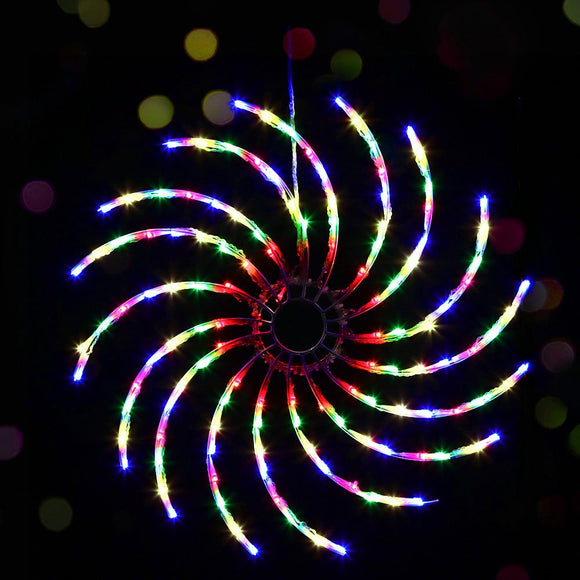 0.5M Christmas Lights 128 LED Spin Motif Light Decorations Jingle Jollys - RnR Galore