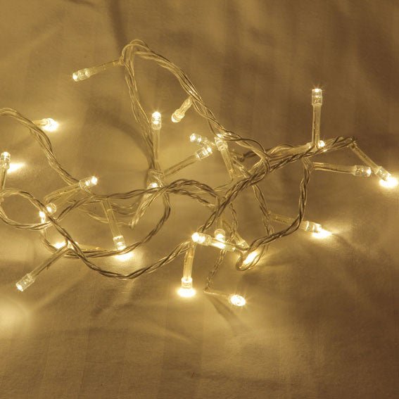 1 Set of 20 LED Plain Warm White Bulb Battery Powered String Lights Christmas Gift Home Wedding Party Bedroom Decoration Table Centrepiece - RnR Galore