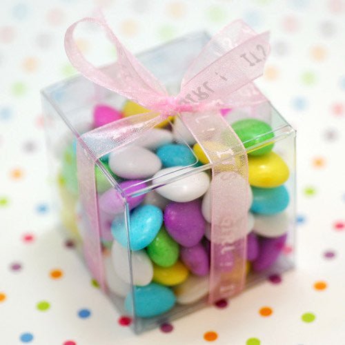 10 Pack of 5cm Clear PVC Plastic Folding Packaging Small rectangle/square Boxes for Wedding Jewelry Gift Party Favor Model Candy Chocolate Soap Box - RnR Galore