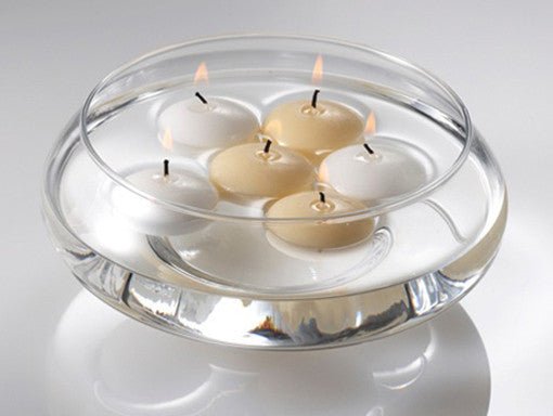 10 Pack of 6 Hour White Floating Candles - 5.8cm diameter - wedding party decoration - RnR Galore