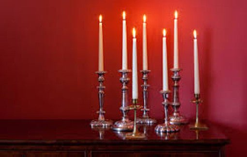 10 pack white wax 20cm taper church house vigil candleabra candle 2CM WIDE - RnR Galore