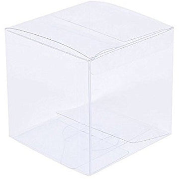 10 Piece Pack - PVC Clear See Through Plastic 15cm Square Cube Box - Large Bomboniere Product Exhibition Gift - RnR Galore