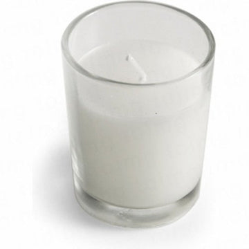 10 White Wax Clear Glass Holder Votive Candle - Wedding Event Centrepiece Table Decoration - RnR Galore