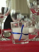 10 White Wax Clear Glass Holder Votive Candle - Wedding Event Centrepiece Table Decoration - RnR Galore
