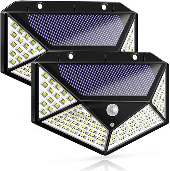 100 Waterproof LED Motion Sensor Solar Security Lights Outdoor (2pack) - RnR Galore
