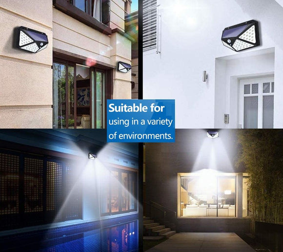 100 Waterproof LED Motion Sensor Solar Security Lights Outdoor (2pack) - RnR Galore
