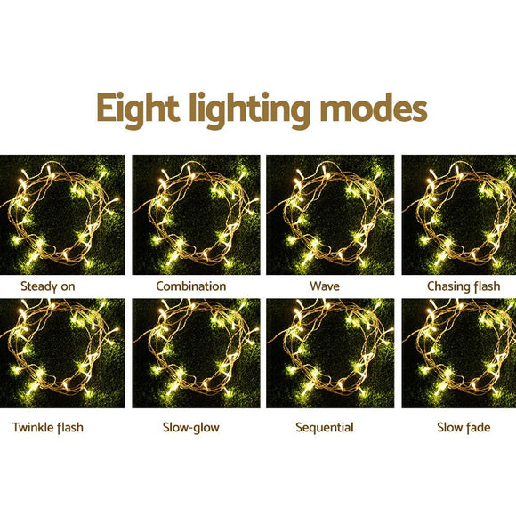 100M Christmas Lights String Fairy Light 500 LED Warm White Jingle Jollys - RnR Galore
